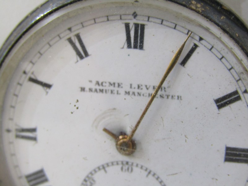 2 POCKET WATCHES, both a/f, 1 acme lever H Samuel, Manchester 925 silver, other Continental - Image 2 of 5