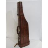 VINTAGE GUN CASE, vintage leather "leg of mutton" style double gun case, initialled "CB", 81cm