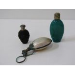 VICTORIAN IRISH SCENT BOTTLE, a carved bog oak scent bottle decorated a harp and shamrocks in relief