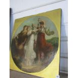 AFTER ANGELICA KAUFFMAN, oil on canvas "Endearment", 64cm x 64cm