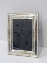 SILVER EASEL PHOTO FRAME rectangular form, 20cm with hardwood back, maker RC, Sheffield
