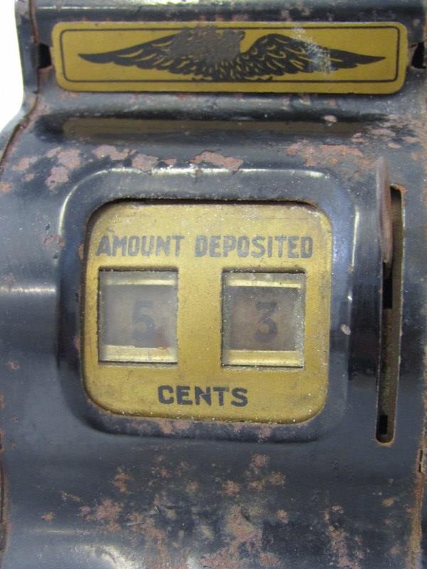 VINTAGE MONEY BOX, in the form of a cash register, "Uncle Sam's Penny Register Bank", 15cm height - Image 3 of 8