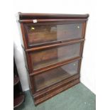 GLOBE WERNICKE BOOKCASE, mahogany framed 3 tier Globe Wernicke bookcase, with fitted lower drawer,