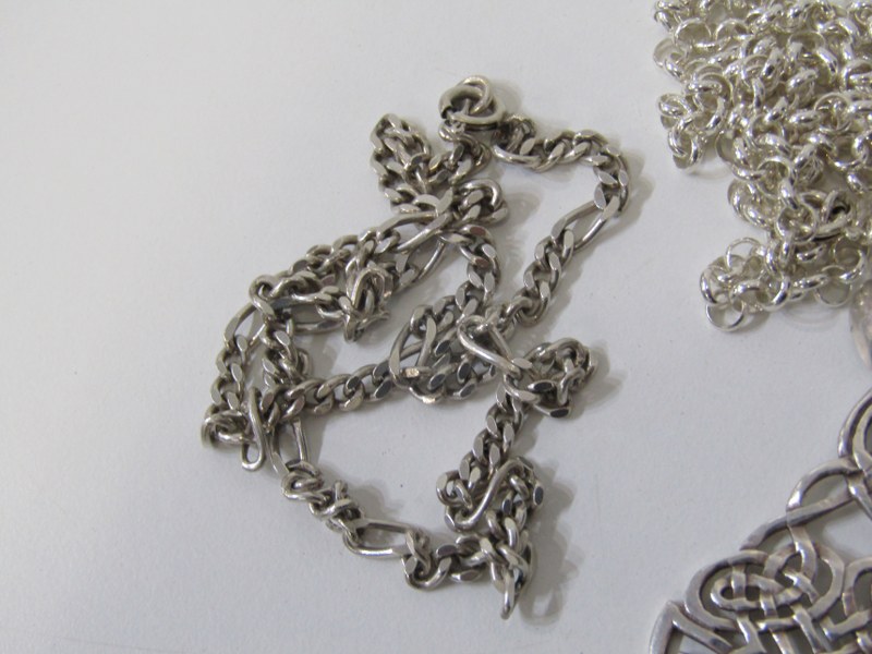 SILVER NECKLACES AND PENDANTS, 4 assorted silver necklaces from 14-20'', various designs, 2 with - Image 5 of 5