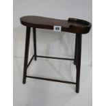 ANTIQUE SHOE SHINE STAND, mahogany framed shoe shine stand, 33cm width