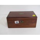 VICTORIAN MEDICAL EQUIPMENT, fitted mahogany box with 2 brass clockwork scarifiers, stamped "S