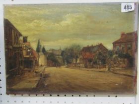 OIL ON CANVAS, possibly of Norwich, indistinctly signed, 22cm x 33cm