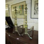 PAIR OF VICTORIAN FIRE DOGS, pair of brass fire dogs, 54cm height