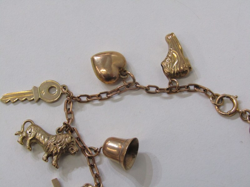 GOLD CHARM BRACELET, 9ct yellow gold bracelet set approx. 15 assorted charms, 14.8 grams - Image 5 of 5