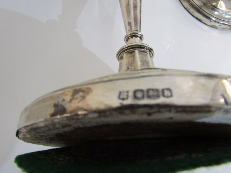 SILVER CANDLESTICKS, pair of silver candlesticks of octagonal tapering form on circular bases by - Image 3 of 4