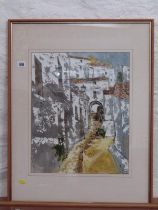 BERNARD DUFOUR, watercolour "Back Street in the South of France", signed, 44cm x 45cm