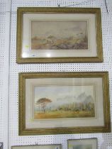 J W GEORGE, "Tabletop Mountain" South Africa a pair of watercolours, 27cm x 51cm