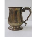 GEORGIAN SILVER TANKARD, baluster form silver tankard, London HM, 1759, 12.5cm height, 400 grams