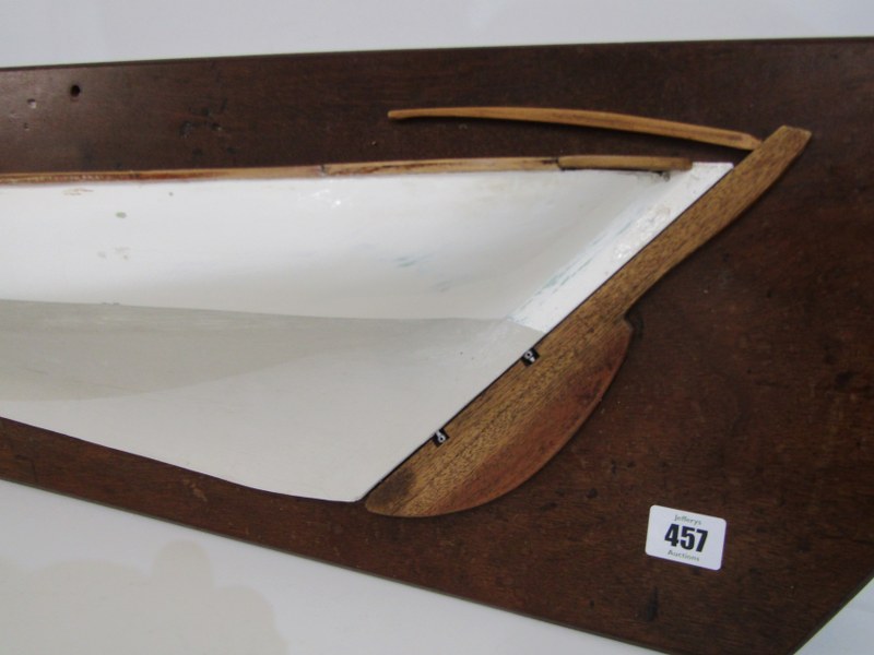 MARITIME, half boat model on mahogany plinth, plinth 105cm - Image 2 of 6