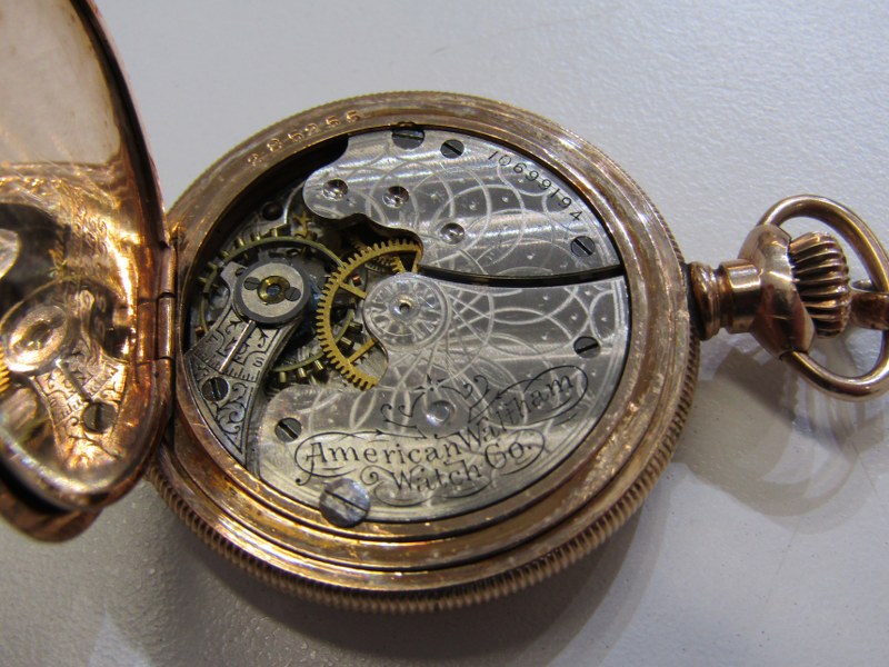 LADY'S WALTHAM FULL HUNTER POCKET WATCH, gold plated case in very good condition, watch appears to - Image 6 of 10