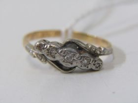 5 STONE DIAMOND RING, 18ct and platinum illusion set 5 stone diamond ring size o/p