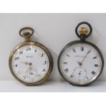 2 POCKET WATCHES, both a/f, 1 acme lever H Samuel, Manchester 925 silver, other Continental