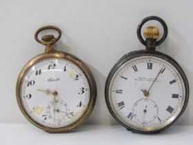 2 POCKET WATCHES, both a/f, 1 acme lever H Samuel, Manchester 925 silver, other Continental