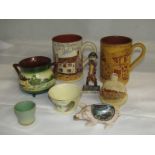 OLD LOOE CHINA, 8 pieces of assorted china with Looe connections, including 2 mugs, Jolly Sailor and
