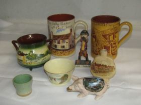 OLD LOOE CHINA, 8 pieces of assorted china with Looe connections, including 2 mugs, Jolly Sailor and