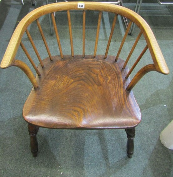 STICK BACK KITCHEN CHAIR, beech framed low back, stick back chair, with H stretcher base