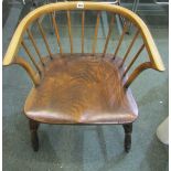 STICK BACK KITCHEN CHAIR, beech framed low back, stick back chair, with H stretcher base