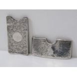 SILVER CARD CASES, 2 foliate decorated silver card cases, both Birmingham HM, 8cm length, 63 grams