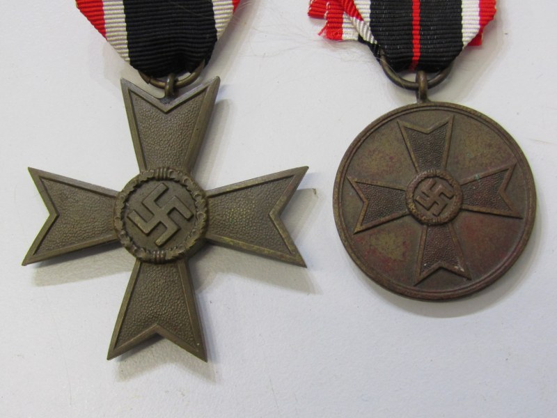 GERMAN WAR MERIT MEDALS, bronze war medal merit and a war merit cross 2nd class, without swords - Image 2 of 3