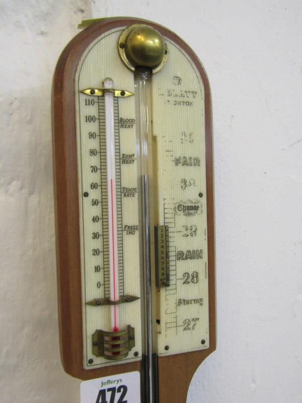 19th CENTURY STICK BAROMETER, by I Blatt of Brighton, in beech case, 86cm - Image 2 of 3