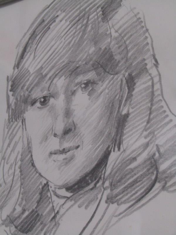 R O LENKIEWICZ, pencil portrait of Sally Johnson, 32cm x 24cm, signed - Image 4 of 4