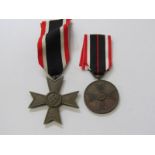 GERMAN WAR MERIT MEDALS, bronze war medal merit and a war merit cross 2nd class, without swords