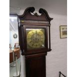 EARLY 19th CENTURY LONG CASE CLOCK, by Barker of Wigan with brass dial, secondary dial and date