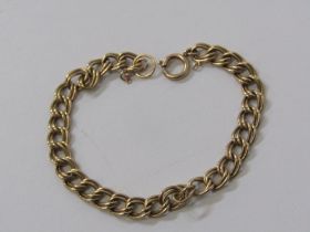 HEAVY GOLD BRACELET, 9ct yellow gold curb link style bracelet, 7.5" length, 12.1 grams