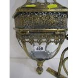 VENETIAN STYLE BRASS LANTERN, copy brass lantern with bracket, 50cm height