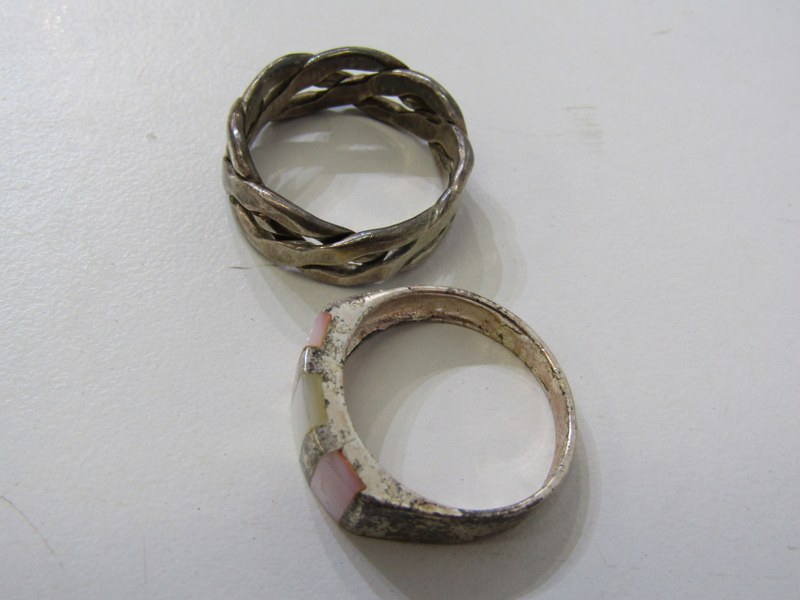SILVER RINGS, 7 assorted silver rings, various designs and sizes - Image 5 of 9