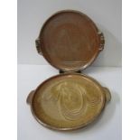 STUDIO POTTERY, a pair of Toff Milway of Tewkesbury, shallow handled dishes with traditional