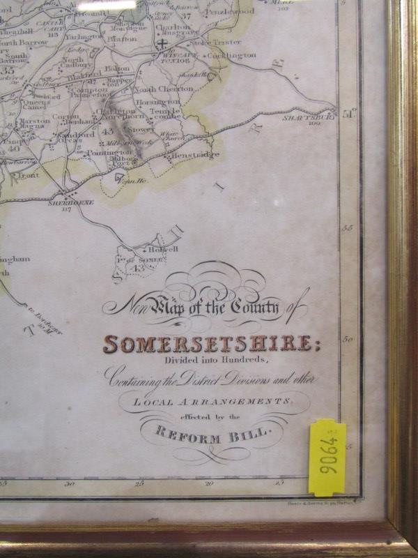 EARLY MAP OF SOMERSETSHIRE, by J Duncan, 36cm x 46cm - Image 2 of 2