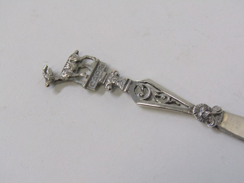 ANTIQUE SILVER SUGAR NIPS, initialled CDE 12cms length hallmarks indistinct, also silver mounted - Image 8 of 9