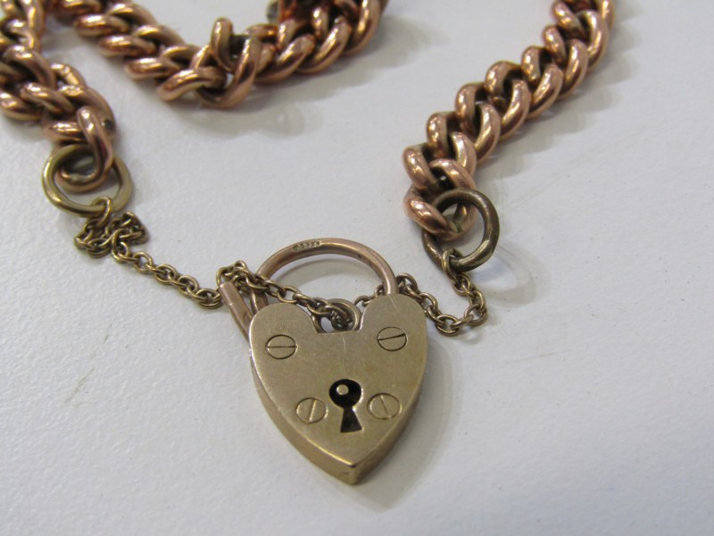 CURB LINK BRACELET, 9ct yellow gold curb link bracelet with padlock clasp, 17.9 grams - Image 2 of 2