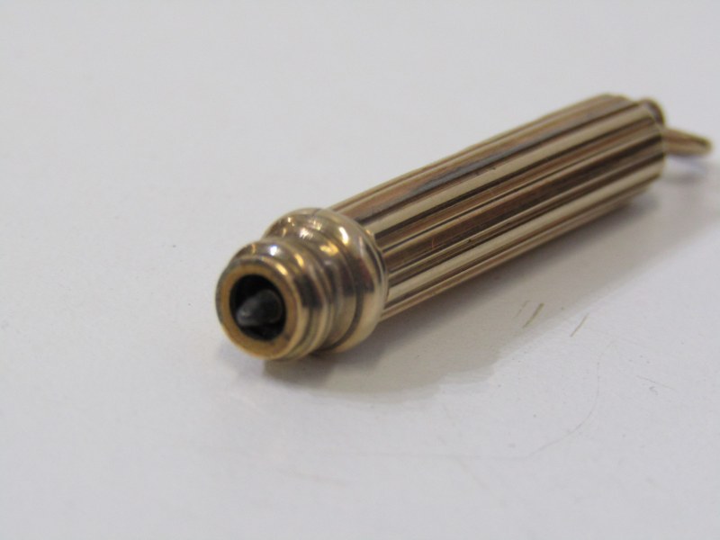 9ct YELLOW GOLD EXTENDING PENCIL by Sampson Morden Limited, complete with lead - Image 2 of 2