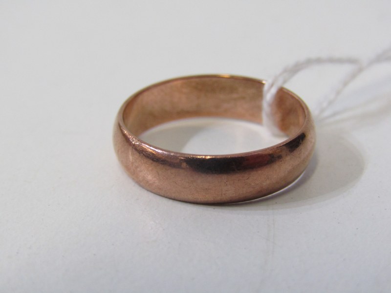 ROSE GOLD BAND RING, 9ct rose gold band ring, size O-P 3.2 grams