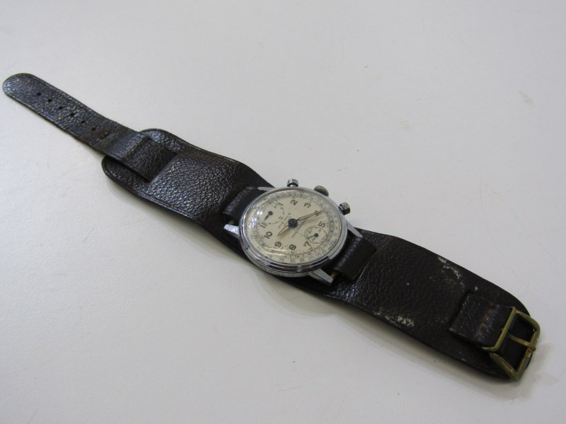 PIERCED CHRONOGRAPH WRIST WATCH, movement appears in good working condition, starting ,stopping - Image 4 of 4