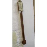 19th CENTURY STICK BAROMETER, by I Blatt of Brighton, in beech case, 86cm