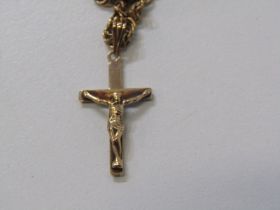 GOLD CRUCIFIX ON CHAIN, 9ct yellow cross on 16" yellow gold chain 5.6 grams