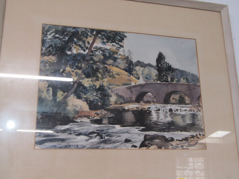 TOM NISBETT ARWA, signed watercolour " Vale of Clara, County Wicklow", inscribed on