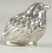 A Stirling silver bird box, 4cm.