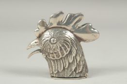 A cast silver rooster vesta case, stamped Stirling.