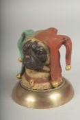 A cold painted bronze pug dog inkwell, 7cm.