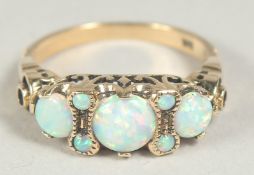 A 9ct. gold opal ring, size M+.