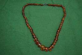Amber bead necklaces.